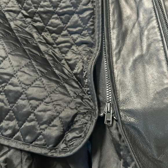 Vintage DANIER Canada Black Leather Jacket Removable Insulated Liner L 10 - 12 - Picture 2 of 10